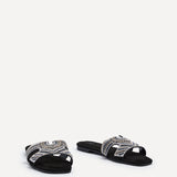 Indira Black Aztec Embellished Sandals