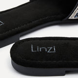 Indira Black Aztec Embellished Sandals