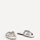 Indira White Aztec Embellished Sandals