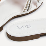 Indira White Aztec Embellished Sandals