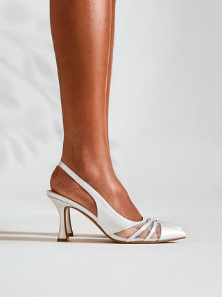 Inez Bridal Ivory Mesh Court Heels