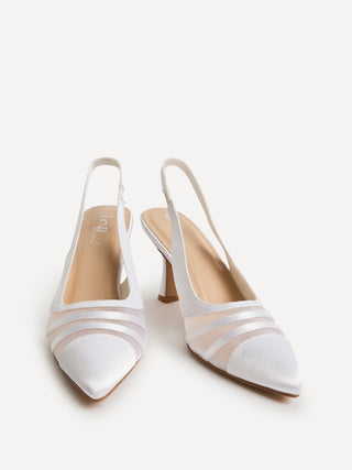 Inez Bridal Ivory Mesh Court Heels