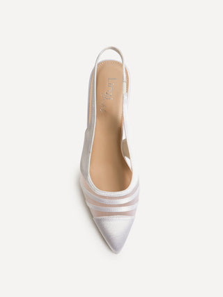 Inez Bridal Ivory Mesh Court Heels