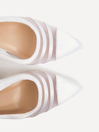 Inez Bridal Ivory Mesh Court Heels