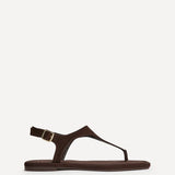 Intent Brown Faux Suede Flat Sandals