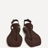 Intent Brown Faux Suede Flat Sandals