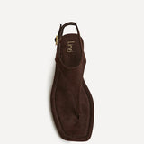 Intent Brown Faux Suede Flat Sandals