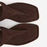 Intent Brown Faux Suede Flat Sandals