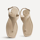 Intent Nude Faux Leather Flat Sandals