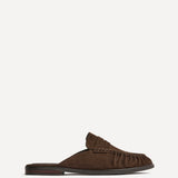 Intro Brown Suede Leather Slip On Mules
