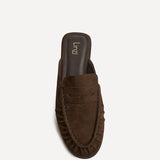 Intro Brown Suede Leather Slip On Mules