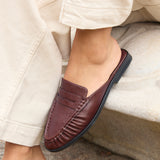 Intro Burgundy Faux Leather Slip On Mules