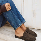 Introduction Brown Suede Leather Mules With Fur