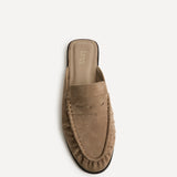 Intro Taupe Suede Leather Slip On Mules