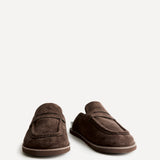 Invested Brown Faux Suede Mule Loafers
