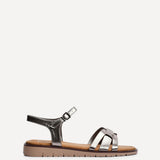 Isabel Pewter Faux Leather Sandals