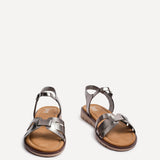 Isabel Pewter Faux Leather Sandals