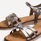 Isabel Pewter Faux Leather Sandals