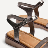 Isabel Pewter Faux Leather Sandals