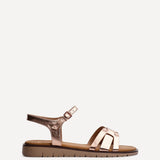 Isabel Rose Gold Faux Leather Sandals
