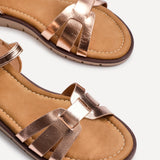 Isabel Rose Gold Faux Leather Sandals