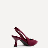 Izzie Wide Fit Burgundy Lycra Court Heels