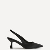 Izzie Wide Fit Black Lycra Court Heels