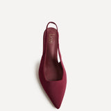 Izzie Wide Fit Burgundy Lycra Court Heels