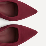 Izzie Wide Fit Burgundy Lycra Court Heels