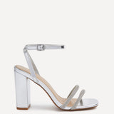 Imera Silver Diamante Heeled Sandals