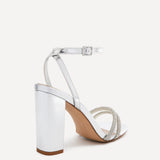 Imera Silver Diamante Heeled Sandals