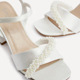 Iris Bridal Ivory Satin Pearl Embellished Heels