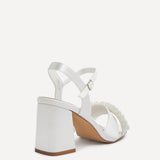 Iris Bridal Ivory Satin Pearl Embellished Heels