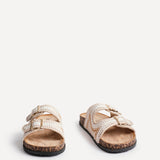 Jaylyn Beige Double Buckle Sandals