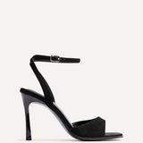 Jazz Black Faux Suede Stiletto High Heels