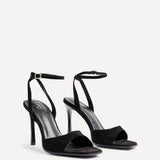 Jazz Black Faux Suede Stiletto High Heels