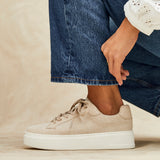 Jersey Nude Canvas Trainers