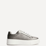 Jersey Pewter Faux Leather Trainers