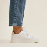 Jersey White Faux Leather Trainers