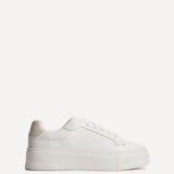 Jersey White Faux Leather Trainers