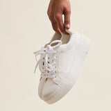 Jersey White Faux Leather Trainers