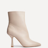Jetta Beige Heeled Pointed Boots