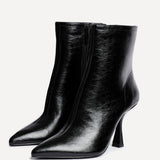 Jetta Black Heeled Pointed Boots