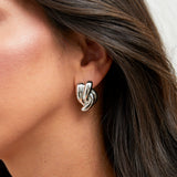 Twisted Silver Knot Stud Earrings