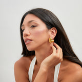 Wish Gold Wave Heart Stud Earrings