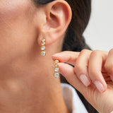 Dazzle Gold Crystal Drop Earrings