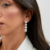 Entwined Silver Crystal Drop Earrings