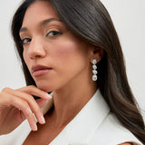 Entwined Silver Crystal Drop Earrings