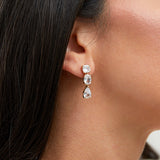 Stardust Gold Crystal Stone Drop Earrings