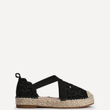 Jillian Black Faux Suede Espadrille Sandals